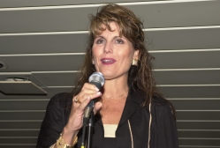 Lucie Arnaz introduces Cleo Laine and John Dankworth at an MFAS Benefit on the World Yacht 2002