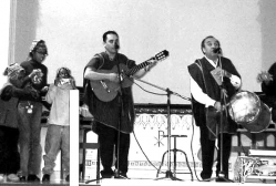 Pepe Santana and Rothman Teran involve the audience in a Hope and Healing program at St. Augustine's Church in owed Manhattan following 9